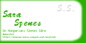 sara szenes business card