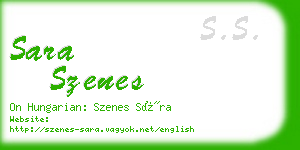 sara szenes business card